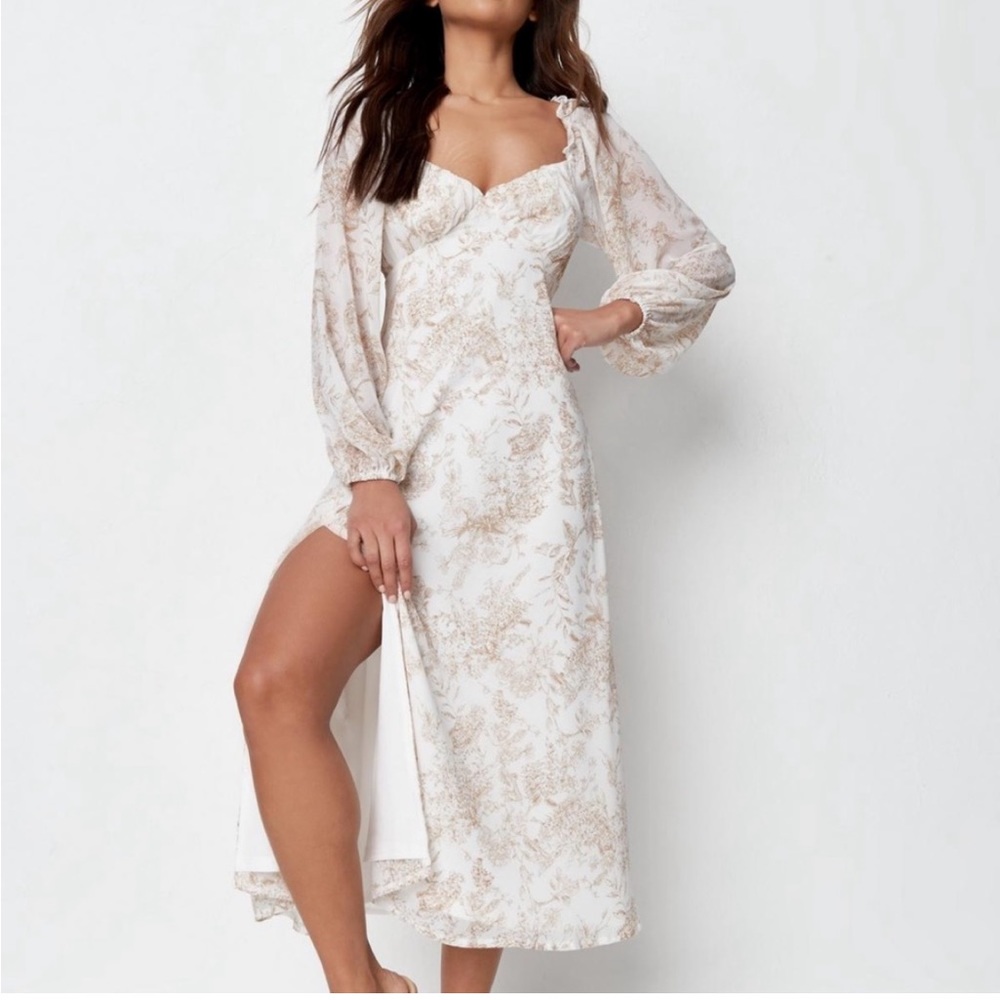 Missguided Milkmaid Midi Skater Dress